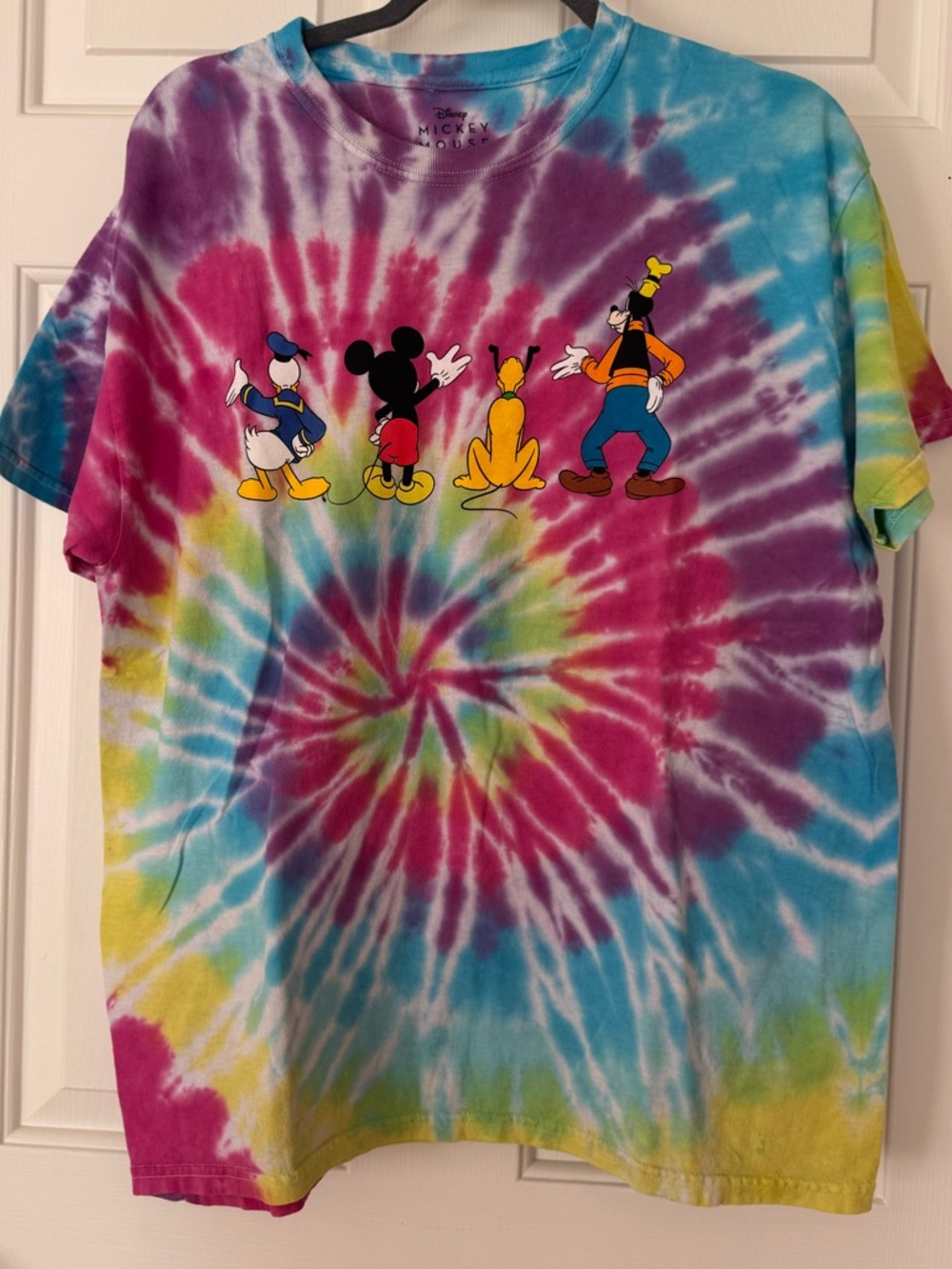 Disney Mickey Mouse & Friends Tie Dye Character T-Shirt, Large
